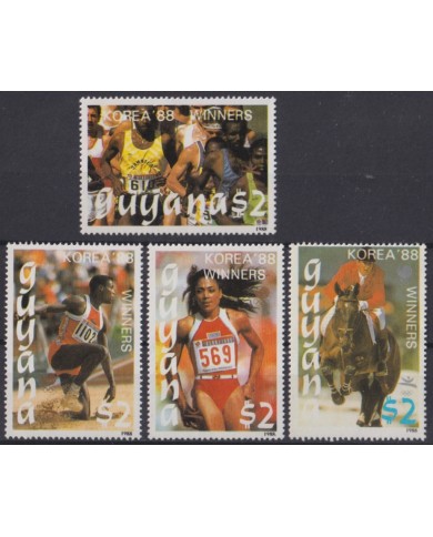 F-EX46864 GUYANA MNH 1988 SEOUL OLYMPIC GAMES TO BARCELONA ATHLETISM.