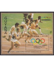 F-EX45559 GUYANA MNH 1988 SEOUL OLYMPIC GAMES TO BARCELONA ATHLETISM.