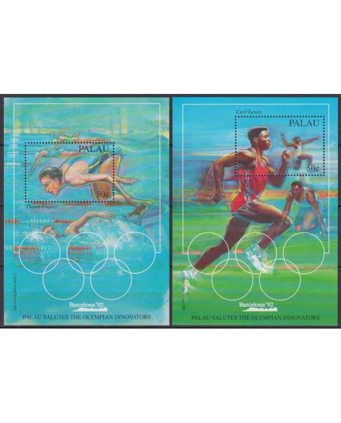 F-EX45832 PALAU MNH 1992 OLYMPIC GAMES BARCELONA ATHLETISM SWIMMING GYMNASTIC.