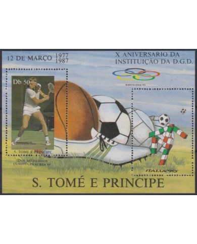 F-EX46856 SAO TOME I PRINCIPE MNH 1987 OLYMPIC GAMES BARCELONA SOCCER.