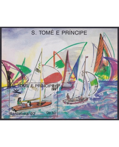 F-EX46877 SAO TOME I PRINCIPE MNH 1989 OLYMPIC BARCELONA REGATTA SAILING SHIP.