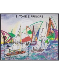 F-EX46877 SAO TOME I PRINCIPE MNH 1989 OLYMPIC BARCELONA REGATTA SAILING SHIP.