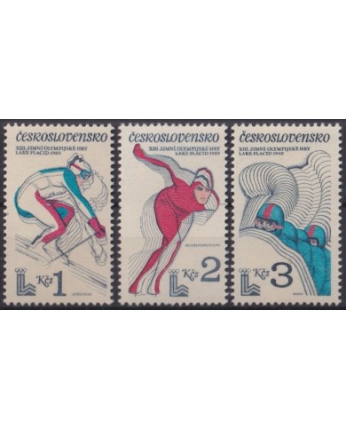 F-EX45152 CZECHOSLOVAKIA MNH 1980 OLYMPIC GAMES LAKE PLACID SKI SKITING.