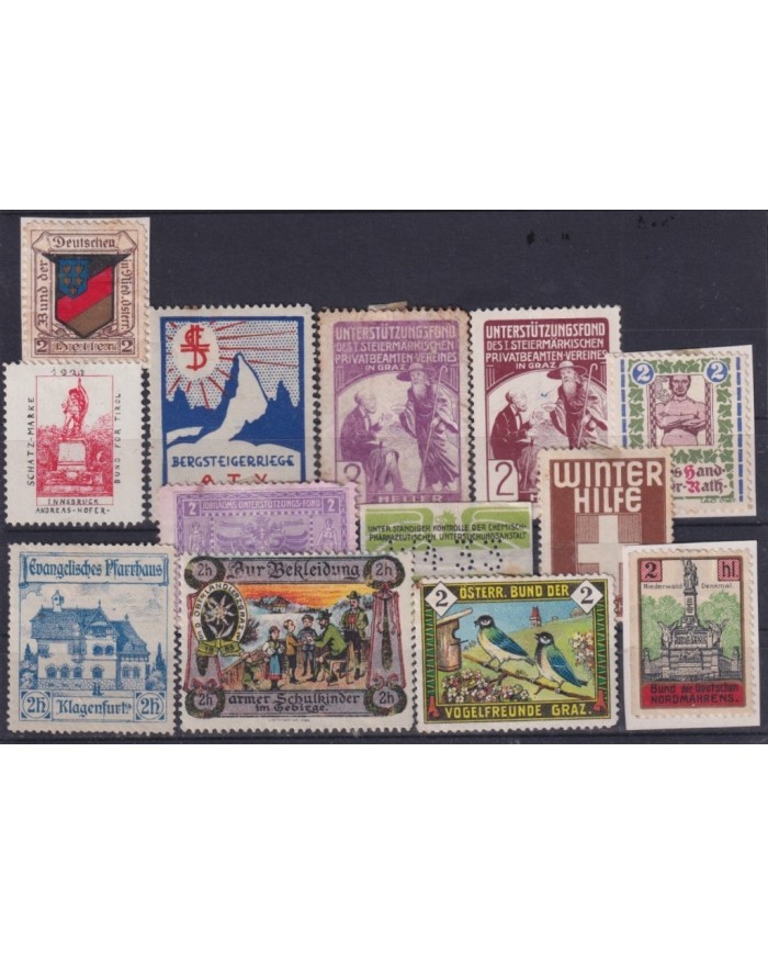 F-EX17546 AUSTRIA GERMANY CIRCA WWI CINDERELLA STAMPS LOT