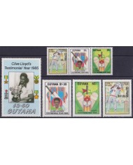 F-EX46866 GUYANA MNH 1985 CLIVE LLOYDS TESMINONIAL YEAR CRICKET.