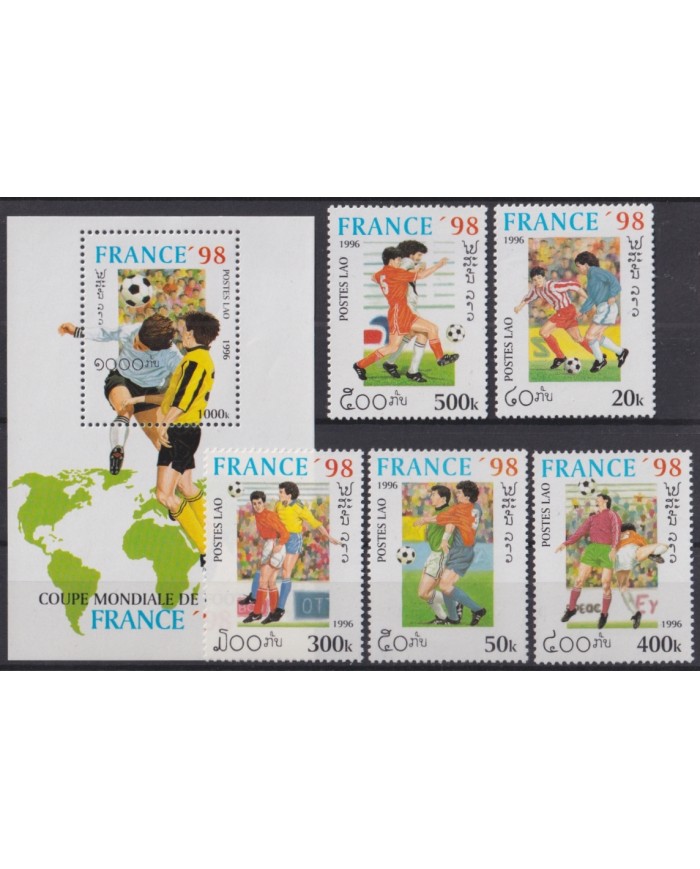 F-EX44986 LAOS MNH 1998 WORLD FOOTBALL SOCCER CHAMPIONSHIP CUP.