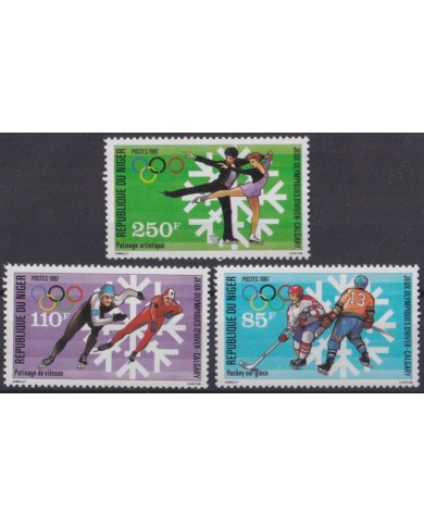 F-EX40090 NIGER MNH 1984 CALGARY WINTER OLYMPIC GAMES SKITING SKI.
