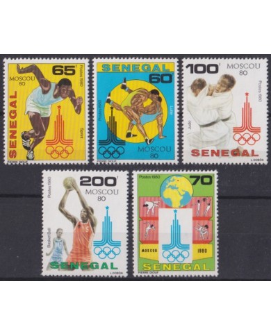 F-EX46872 SENEGAL MNH 1980 MOSCOW OLYMPIC GAMES ATHLETISM BASKET JUDO.