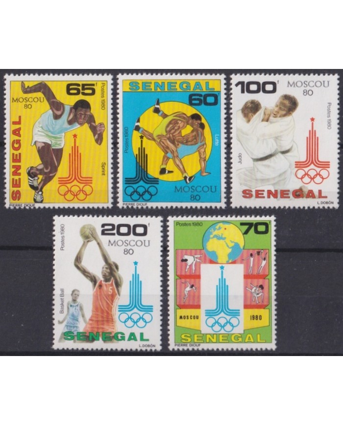F-EX46872 SENEGAL MNH 1980 MOSCOW OLYMPIC GAMES ATHLETISM BASKET JUDO.