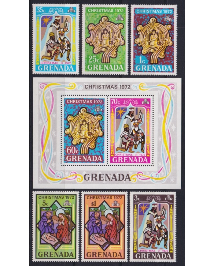 F-EX45272 GRENADA MNH 1972 CHRISTMAS NAVIDAD DRAWING ART PAINTING RELIGION.