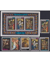 F-EX45276 GHANA MNH 1972 CHRISTMAS NAVIDAD ART GLASS PAINTING RELIGION.
