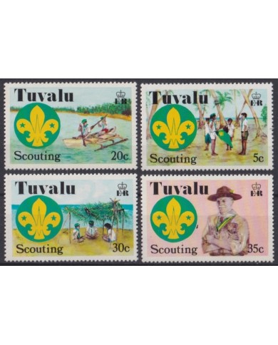 F-EX46979 TUVALU MNH 1977 BOYS SCOUTS SCOUTING JAMBOREE LORD BADEN POWELL.
