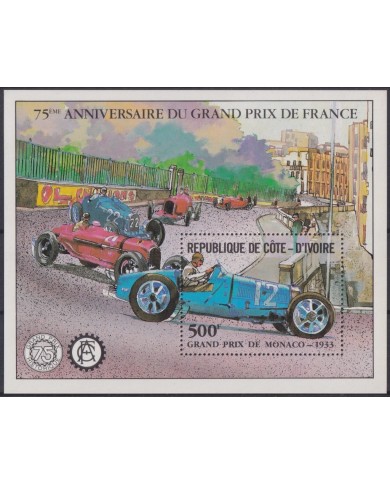 F-EX47014 YVORY COAST MNH 1981 GRAND PRIX MONACO RACE AUTOMOVIL AUTO.