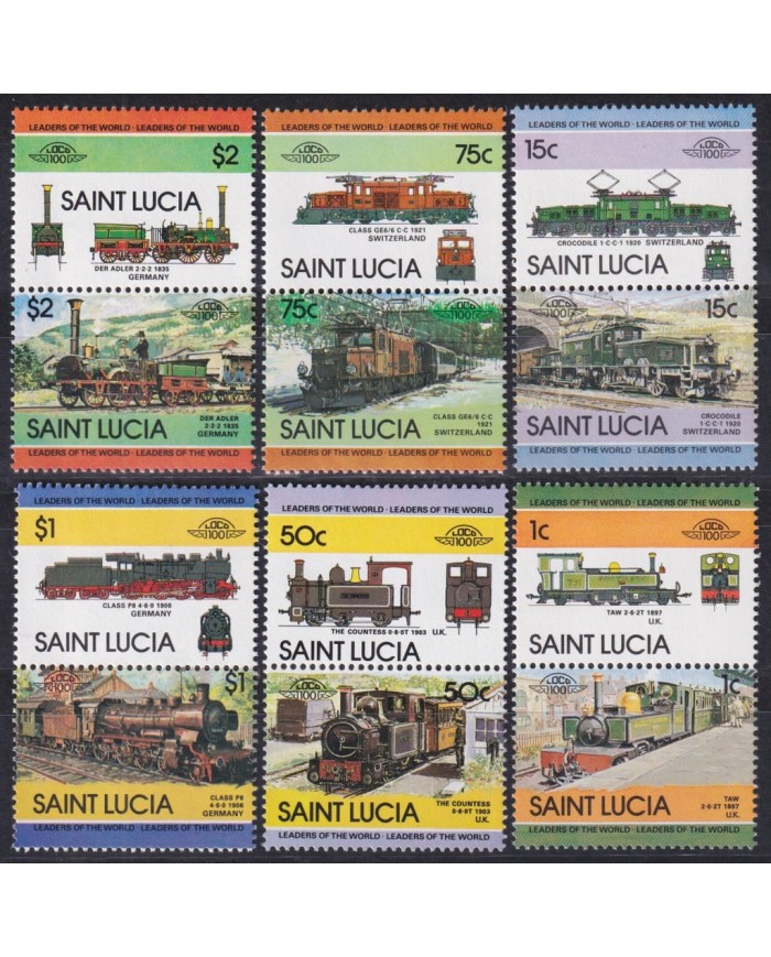 F-EX47016 ST LUCIA MNH 1983 RAILROAD RAILWAYS TRAIN LOCOMOTIVE FERROCARRIL.
