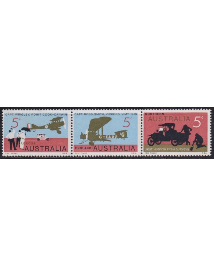 F-EX45837 AUSTRALIA MNH 1969 FIRST STRIP FLIGHT ENGLAND – AUSTRALIA.