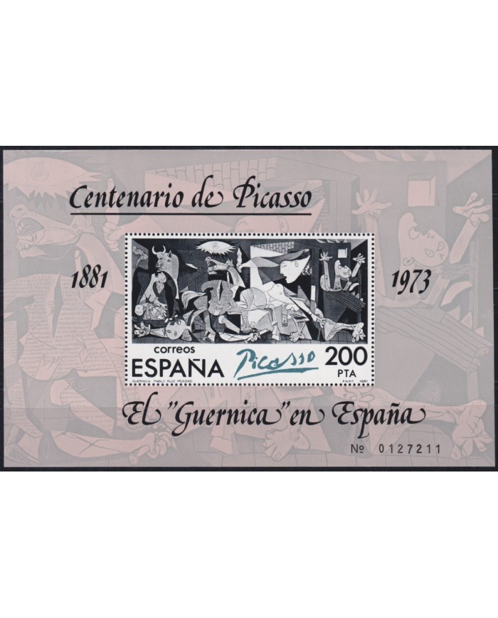 Z224 ESPAÑA SPAIN MNH 1981 ART PAINTING CENTENARY OF PABLO PICASSO.
