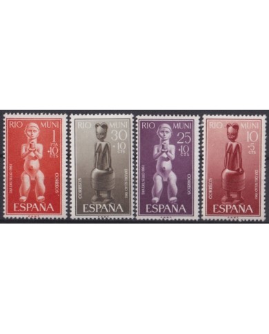 F-EX45579 ESPAÑA SPAIN RIO MUNI MNH 1961 TOTEM ETHNIC ART SCULPTURE.