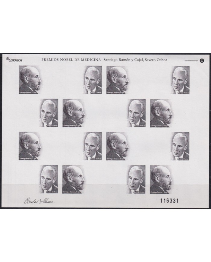Z213 ESPAÑA SPAIN 2004 SHEET PROOF SANTIAGO RAMON Y CAJAL SEVERO OCHOA.