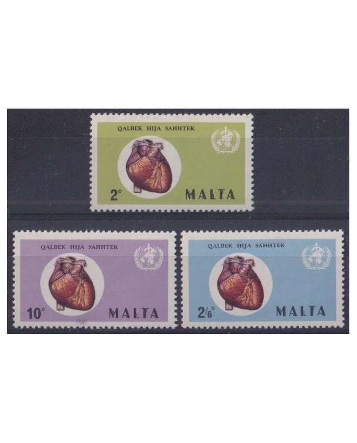 F-EX44128 MALTA MNH 1973 OMS WORLD HEART CAMPAING MEDICINE HEALTH.