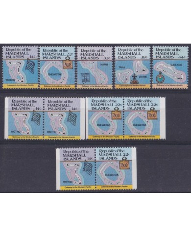 F-EX44180 MARSHALL IS MNH 1984-86 MAP OF ISLAND SHIP BARCOS.