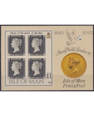 F-EX44721 MAN IS MNH 1990 150th ANNIV PENNY BLACK ROWLAND HILL.