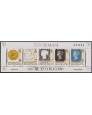 F-EX44720 MAN IS MNH 1990 150th ANNIV PENNY BLACK ROWLAND HILL.