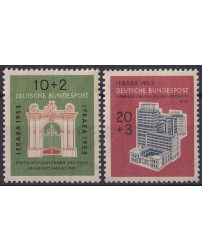 F-EX47292 GERMANY 1953 ORIGINAL GUM IFRABA FAIR.