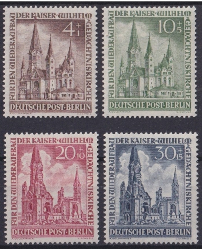 F-EX47156 GERMANY 1953 MLH KAISER WILHELM MEMORIAL CHURCH.