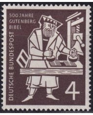 F-EX47177 GERMANY 1954 MLH 500th ANNIV JOHANNES GUTENBERG.