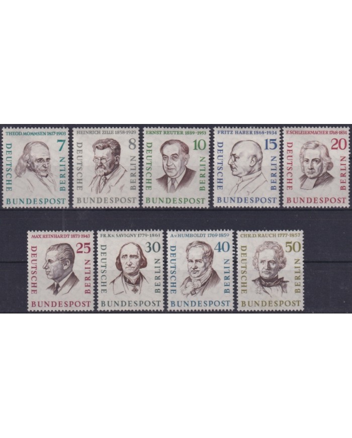 F-EX47199 GERMANY 1957-59 MLH GREAT GERMANS HUMBOLT RAUCH SAVIGNY REINHARTD.