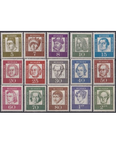 F-EX47198 GERMANY 1961-62 MLH FAMOUS PEOPLES GOETHE HAUPTMANN BEETHOVEN.