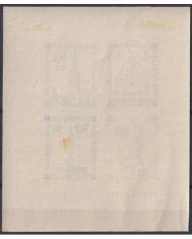 F-EX47196 GERMANY BADEN 1949 ORIGINAL GUM SHEET ARCHITECTURE.