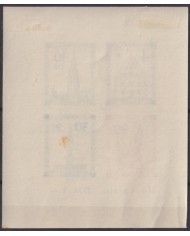 F-EX47196 GERMANY BADEN 1949 ORIGINAL GUM SHEET ARCHITECTURE.