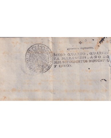1795-PS-1 ESPAÑA SPAIN REVENUE SEALLED PAPER PAPEL SELLADO 1795 SELLO 4to UNUSED.