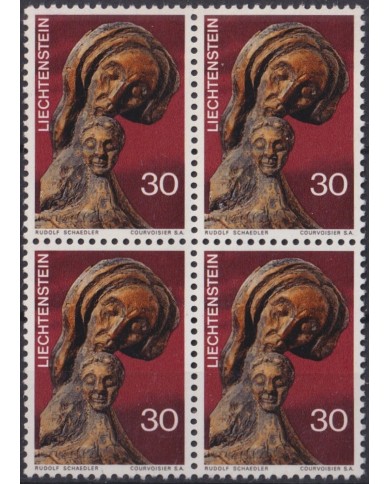 F-EX47369 LIECHTENSTEIN MNH 1970 CHRISTMAS NAVIDAD ART SCULTURE BLOCK 4.