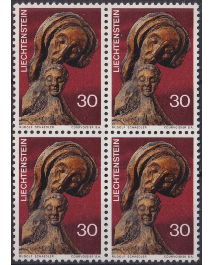 F-EX47369 LIECHTENSTEIN MNH 1970 CHRISTMAS NAVIDAD ART SCULTURE BLOCK 4.