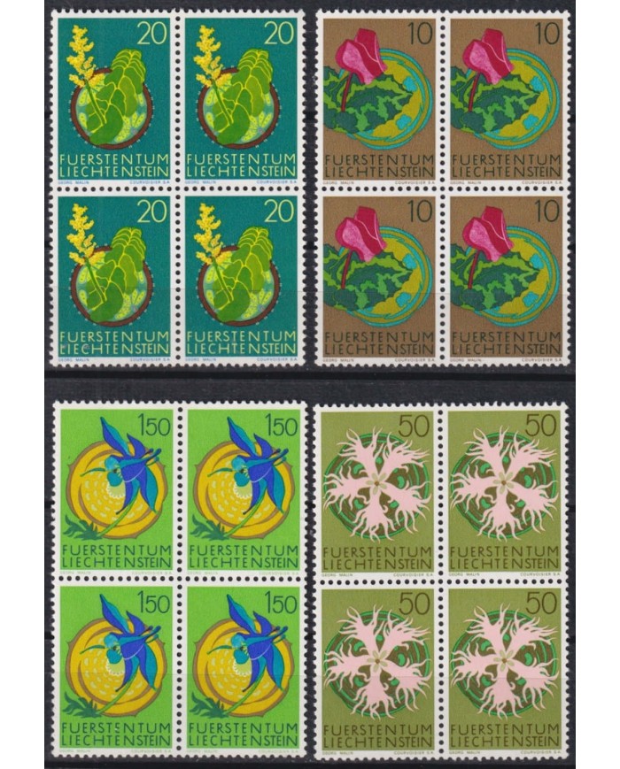 F-EX47328 LIECHTENSTEIN MNH 1971 FLOWER FLORES BLOCK 4.