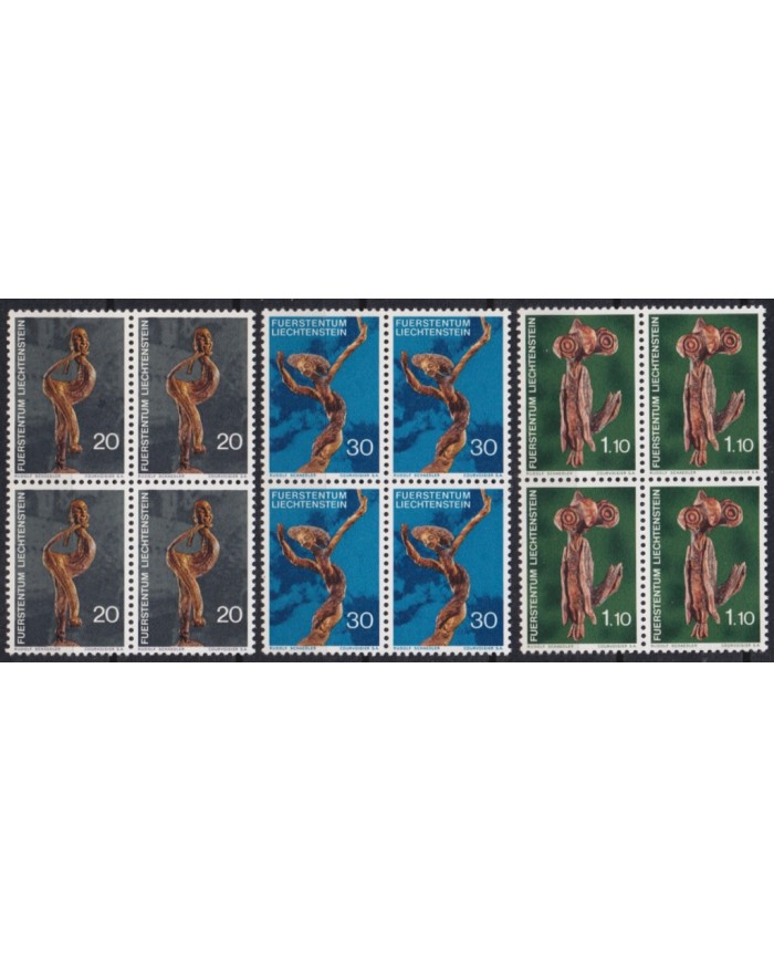F-EX47318 LIECHTENSTEIN MNH 1972 ROOT SCULTURE ART BLOCK 4.