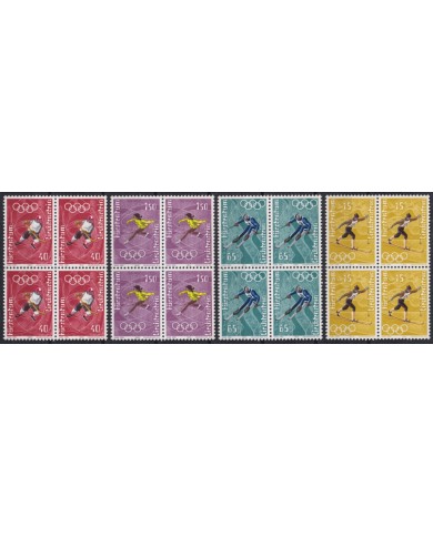 F-EX47317 LIECHTENSTEIN MNH 1972 WINTER OLYMPIC GAMES SKIITING BLOCK 4.