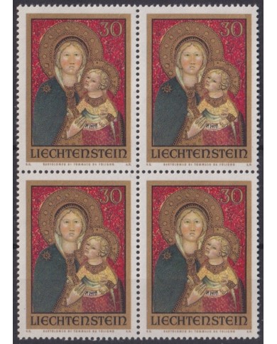 F-EX47359 LIECHTENSTEIN MNH 1973 ART PAINTING MADONNA BAROLOMEO BLOCK 4.