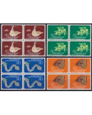 F-EX47361 LIECHTENSTEIN MNH 1973 FAUNA FROG BUTTERFLIES SNIKE BIRD AVES BLOCK 4.