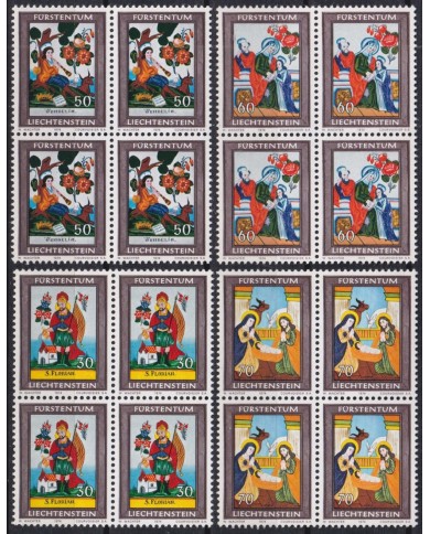 F-EX47356 LIECHTENSTEIN MNH 1974 CHRISTMAS NAVIDAD ART PAINTING BLOCK 4.
