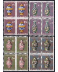 F-EX47360 LIECHTENSTEIN MNH 1974 CHINA ANTIQUE CASTLE TREASURY VESSELS CUP BLOCK 4.