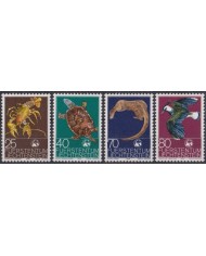 F-EX47381 LIECHTENSTEIN MNH 1976 WWF WILDLIFE BIRD EAGLE TURTLE LOBSTER.