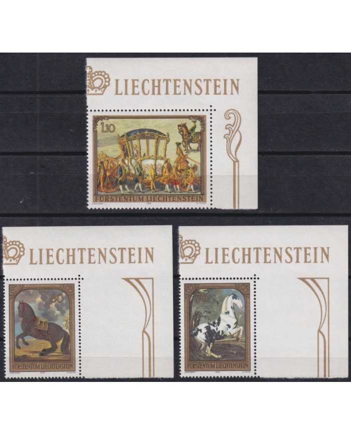 F-EX47374 LIECHTENSTEIN MNH 1978 ART PAINTING ART CARRIAGE HORSE.