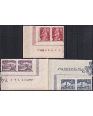 F-EX47388 LIECHTENSTEIN 1949 ACQUISITION OF IMPERIAL RULE CORNER PAIR.