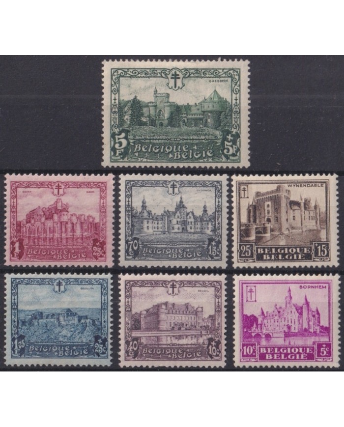F-EX47421 BELGIUM BELGIQUE 1930 MH ANTI-TUBERCULOSIS FUND CASTLE BUILDING.