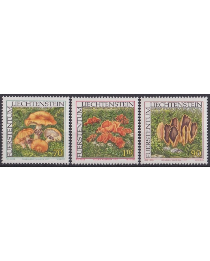 F-EX47372 LIECHTENSTEIN MNH 1997 RARE MUSHROOMS.
