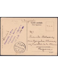 F-EX47147 EGYPT 1911 POSTCARD TO SPAIN. PORT SAID ALEXANDRIE HARBOR.