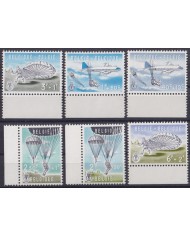 F-EX47403 BELGIUM MNH 1960 PARACHUTIST PARACHITING PARACHUTE COMPLETE SET